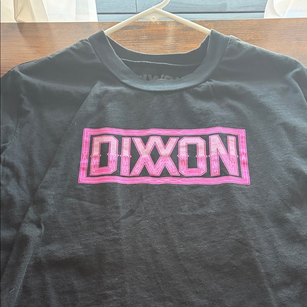 DIXXON Black Tee with Vibrant Pink Logo